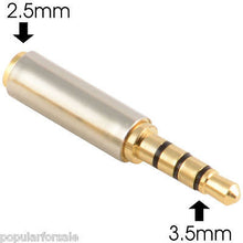 Load image into Gallery viewer, 2X Gold 3.5mm Male to 2.5mm Female Stereo Audio Headphone Jack Adapter Converter - Popular for Sale
- 2