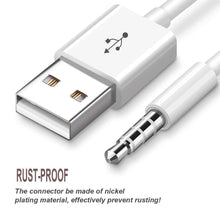 Load image into Gallery viewer, 2 X USB Charger Adapter 3.5mm Tip Cable for iPod Shuffle Fourth 4G 4 4th Gen