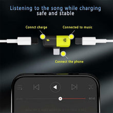 Load image into Gallery viewer, 2 in 1 Adapter for iPhone X 8/7 Aux Splitter Audio Headphone Charge Cable Cord