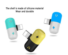 Load image into Gallery viewer, 2 in 1 Adapter for iPhone X 8/7 Aux Splitter Audio Headphone Charge Cable Cord