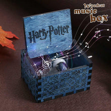 Load image into Gallery viewer, Harry Potter Engraved Wooden Hand-cranked Music Box Interesting Toys Gifts Blue