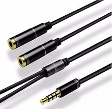 Load image into Gallery viewer, 3.5mm Audio Mic Splitter Y Cable Headphone Adapter 1 Male Jack To 2 Dual Female