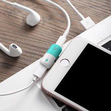 Load image into Gallery viewer, 2 in 1 Adapter for iPhone X 8/7 Aux Splitter Audio Headphone Charge Cable Cord