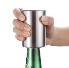 Load image into Gallery viewer, Beer Bottle Opener Magnetic - Stainless Steel Beer Opener with Cap Catcher, Push Down Automatic, Silver, 1pc, Kitchen Bar Tools, Great Gift