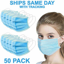 Load image into Gallery viewer, 50 PCS Face Mask Medical Surgical Dental Disposable 3-Ply Earloop Mouth Cover
