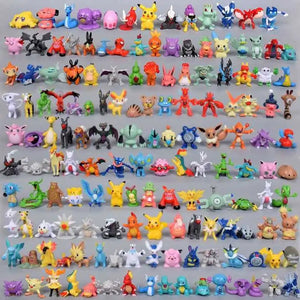 144 pcs Pokemon Mini PVC Action Figures Pikachu Cake Tops Toys Prizes Kids