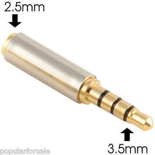 Load image into Gallery viewer, 2X Gold 3.5mm Male to 2.5mm Female Stereo Audio Headphone Jack Adapter Converter - Popular for Sale
 - 2
