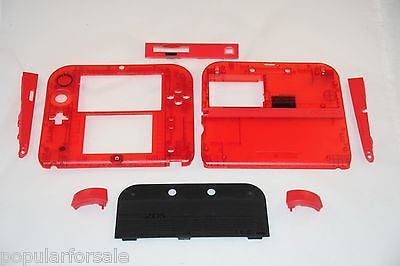 Limited Edition Nintendo 2DS Crystal Clear Full Shell Housing Replacement Red - Popular for Sale
 - 1