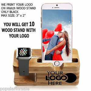 PRINT YOUR LOGO ON APPLE WOOD WATCH STAND DOCKING STATION 38MM / 42MM - Popular for Sale
 - 1
