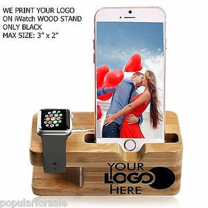 PRINT YOUR LOGO ON APPLE WOOD WATCH STAND DOCKING STATION 38MM / 42MM - Popular for Sale
 - 2