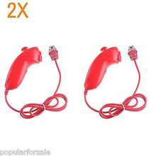 Load image into Gallery viewer, 2X Genuine Official Original Nintendo Wii U Nunchuk Nunchuck Controller RED - Popular for Sale
 - 1
