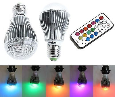 Lot of 20 X 9W E27 Color LED RGB Magic Light Bulb With Wireless Remote FREE SHIP - Popular for Sale
