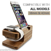 Load image into Gallery viewer, PRINT YOUR LOGO ON APPLE WOOD WATCH STAND DOCKING STATION 38MM / 42MM - Popular for Sale
 - 7

