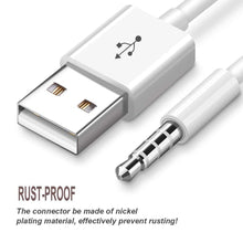 Load image into Gallery viewer, 2 X USB Charger Adapter 3.5mm Tip Cable for iPod Shuffle Fourth 4G 4 4th Gen
