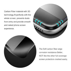 Useful iPhone X 3D Full Cover Slim Soft Edge Carbon Fiber Tempered Glass Film