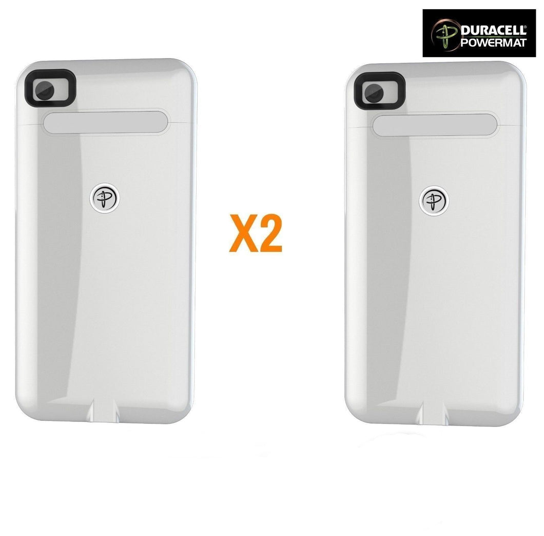 2X White Duracell Powermat WIRELESS Charging Cases for iPHONE 4/4S CASE ONLY