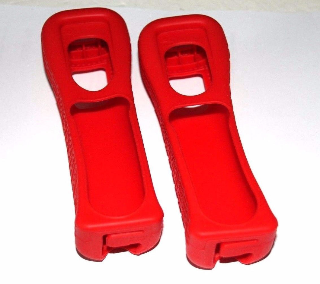 2X OEM NINTENDO WII REMOTE CONTROLLER RED SILICONE SKIN COVER