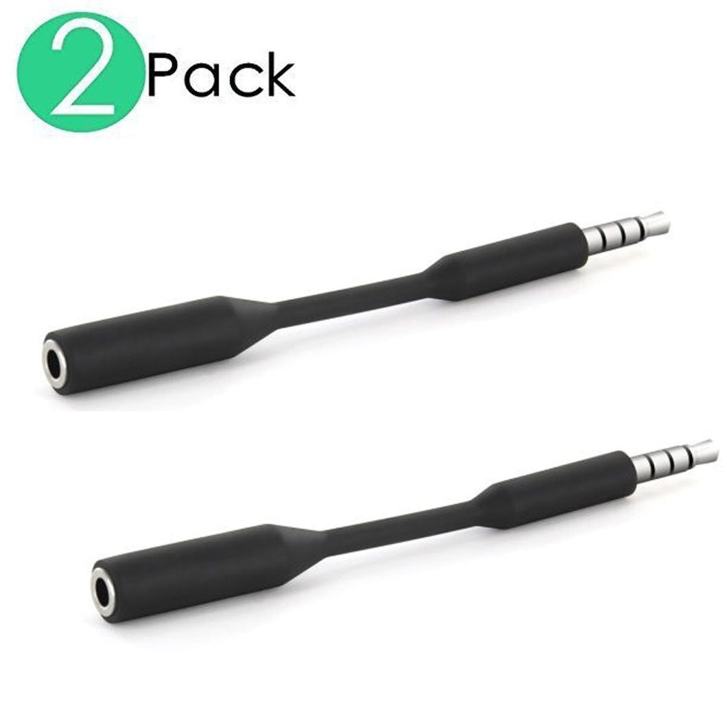 2 Pack 3.5mm Headset Audio Jack Extender Headphone Adapter FOR BATTERY CASE