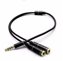 Load image into Gallery viewer, 3.5mm Audio Mic Splitter Y Cable Headphone Adapter 1 Male Jack To 2 Dual Female
