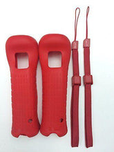 Load image into Gallery viewer, 2X OEM NINTENDO WII REMOTE CONTROLLER RED SILICONE SKIN COVER WITH WRIST STRAP
