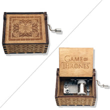 Load image into Gallery viewer, Music Box Hand Crank Musical Box Carved Wooden The Theme Song of Game of Thrones
