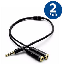 Load image into Gallery viewer, 3.5mm Audio Mic Splitter Y Cable Headphone Adapter 1 Male Jack To 2 Dual Female
