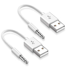 Load image into Gallery viewer, 2 X USB Charger Adapter 3.5mm Tip Cable for iPod Shuffle Fourth 4G 4 4th Gen
