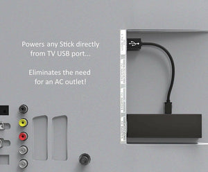 4X  USB Power Cable Designed for Fire TV Stick Alexa Eco, short USB for TV Black