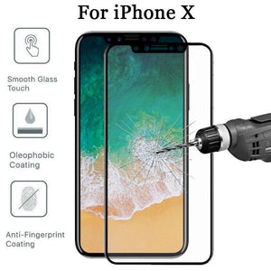 3D Full Cover Tempered Glass Carbon Fiber Screen Protector For iPhone X , 10