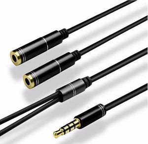 3.5mm Audio Mic Splitter Y Cable Headphone Adapter 1 Male Jack To 2 Dual Female