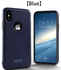 For Apple iPhone X Case Shockproof Protective Leather Pattern Stitching Cover