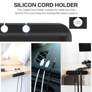 2 Pack 5 Clips Cable Organizer Cord Management Charger Desktop Wire Holder 3M